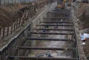 Общ изглед на бетон и тръби